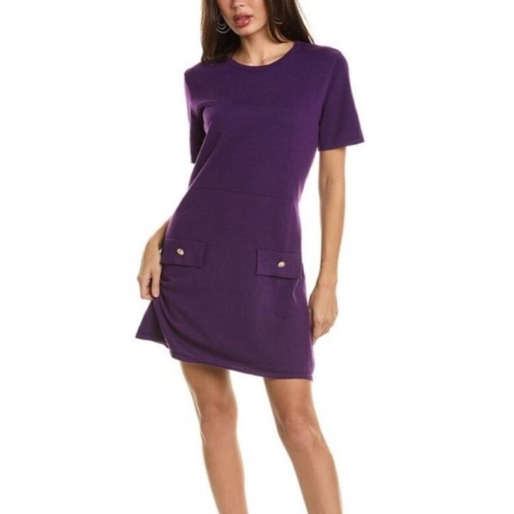 NWT Area Stars Purple Knit Short Sleeve Dress